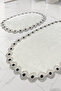 Dorella Cream French Lace Luxury Soft Washable Double Oval Bath Mat Set - 3
