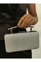 Women's Evening Big Silver Shiny Chain Wedding Night Party Bag - 6