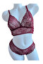 Bordo Lace Capless Bustier Panty Set - 2
