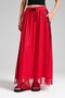 Women's Stripe Detailed Elastic Waist Design Skirt