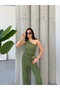 Women's Black Seersucker Fabric One Shoulder Crop Blouse and Wide Leg Pants Double Suit - 5
