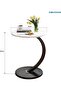 Side Table, C-shaped Coffee Table, Sofa End Table, Space-Saving Nightstand Bedside Table for - 3
