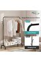 Heavy Duty Metal Clothes Stand, Garment Rack with Hanging Single Rod, Storage Shelf, Black (White) - 6