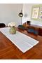 Linen Look Jacquard Runner 45X140 cm - Off White - 4