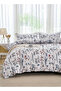 King Size 6-piece Blue Bedding Set Featuring A Botanical Floral Design Duvet Cover 220x240cm.