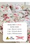 King Size 6-piece Duvet Cover Set Rose Print With Green Leaves 220x240cm. - 2