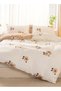 King 6-piece Beige Duvet Cover Set Featuring A Beautiful Rose Design And Reversible Style 220x240cm. - 3