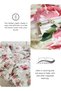 King Size 6-piece Duvet Cover Set Rose Print With Green Leaves 220x240cm. - 5