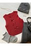 Burgundy Women's Ribbon Detailed Knitwear Vest - 4