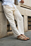 Comforted Men's Linen-Look Relaxed Pants Wide-Leg New Season - 2