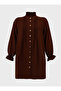 Large Size Ruffle Collar Aerobin Tunic - Bitter Brown - Alia - 2