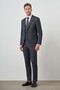 Men's Smoked Polyviscose Slim Fit Vest Mono Collar Suit - 5