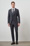 Men's Smoked Polyviscose Slim Fit Vest Mono Collar Suit - 4