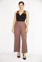 Women's Milk Coffee Large Size High Waist Tracksuit Bottom 65n36499 - 2