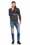 Cl385 Stoned Relax Fit Stand Zipper Collar Thick Sweatshirt - 4