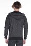 Men's Black Leather Piece Hooded Thin Sweatshirt - 3