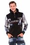 Cl366 Zippered Stand Collar Printed Sleeve Men's Sweatshirt - 2