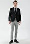Men's Black Checkered Combination Slim Fit Suit - 2