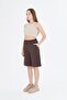Women's cotton capri pants - coffee - 7003-ka