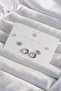 Brass Silver Color Zircon Stone Leaf Model Earring Set - Tj-Bkp9324