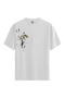 Men/Unisex White 100% Cotton Relaxed Fit (Relaxed Fit) Crew Neck Pulse Custom Printed T-Shirt