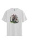 Women/Unisex White 100% Cotton Relaxed Fit (Relaxed Cut) Crew Neck Mirage Custom Printed T-Shirt