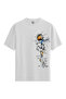 Women/Unisex White 100% Cotton Relaxed Fit Crew Neck Motion Custom Printed T-Shirt