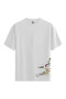 Women/Unisex White 100% Cotton Relaxed Fit Crew Neck Motion Custom Printed T-Shirt