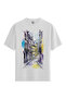 Men/Unisex White 100% Cotton Relaxed Fit (Relaxed Fit) Crew Neck Mirage Custom Printed T-Shirt