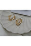 Women's Gold Color Square Form Earrings – Modern, Sparkling and Lightweight - 3