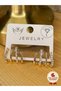 Women's Gold Color Claw Zircon Stone Earrings – Shiny, Modern and Elegant - 7