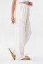 Linen Elastic Waist 100% Natural Fabric Trousers Ecru - 4