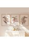 Natural Wooden Framed Uv Printing 3-Piece Rabbit Themed Wall Decoration - Modern Stylish Children's Room Painting Set