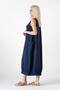 Muslin Fabric 100% Cotton Sleeveless Summer Casual Authentic Dress Navy Blue - 4