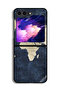 غطاء حماية لهاتف Samsung Galaxy Z Flip6 بنمط خريطة على الجينز