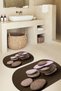 Digital Printed 3D Non-Slip Base Washable Oval Bath Mat Set of 2 Toilet Seats - 6