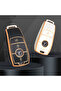 Mercedes-Benz Compatible A, B, C, E, S, g Series, Cla, Cle, Gls, Gla, Glb, Glc, Amg, Gold Edge Tpu Key Case Cover (White) - 5