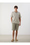 Slim Fit Men's Shorts with Tie Waist Detail