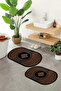 Digital Printed Non-Slip Base Washable Oval Bath Mat Set of 2 Toilet Seat Covers - 4