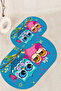 Printed Non-Slip Base Washable Owl Pattern Oval Bath Mat Set of 2 Toilet Seat Covers - 5