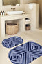 Digital Printed Non-Slip Base Washable Oval Bath Mat Set of 2 Toilet Seat Covers - 4