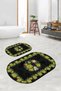 Digital Printed Non-Slip Base Washable Oval Bath Mat Set of 2 Toilet Seat Covers - 7