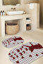 Printed Non-Slip Base Washable Cat Pattern Oval Bath Mat Set of 2 Toilet Seat Covers - 6