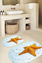 3D Printed Non-Slip Base Washable Oval Bath Mat Set of 2 Toilet Seat Covers - 8