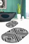 Digital Printed Non-Slip Base Washable Oval Bath Mat Set of 2 Toilet Seat Covers - 6