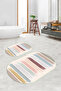 Digital Printed Non-Slip Base Washable Oval Bath Mat Set of 2 Toilet Seat Covers - 7