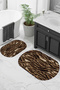 Digital Non-Slip Base Washable Oval Bath Mat Set of 2 Toilet Seat Covers