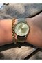 Gold and Silver Bicolor Sport Wicked Steel Cord Waterproof Women's Watch