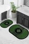 Digital Printed Non-Slip Base Washable Oval Bath Mat Set of 2 Toilet Seat Covers - 8