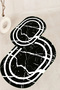 Printed Non-Slip Base Washable Marble Pattern Oval Bath Mat Set of 2 Toilet Mats - 8